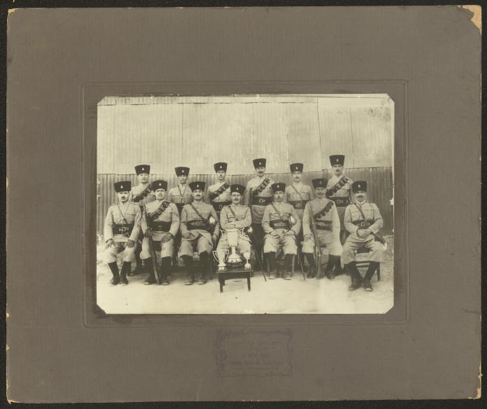 Yousef Hussein with his Colleagues From East Jordan's Border Guard Force, the 1930s 