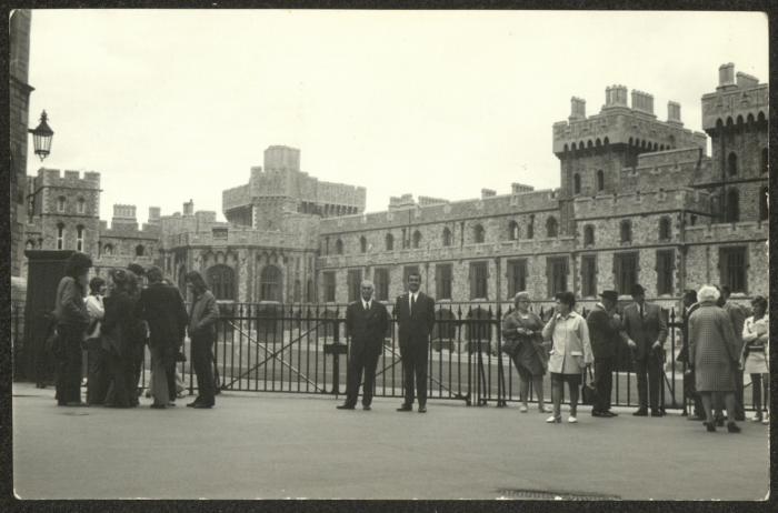 Yousef Bay Hussein With His Son in Front of Westminster Palace, London, the 1950s