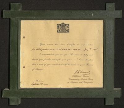 A Distinguished Certificate, 23 September 1938