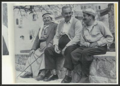 Yousef Bay Hussein with Two Men,  the 1950s