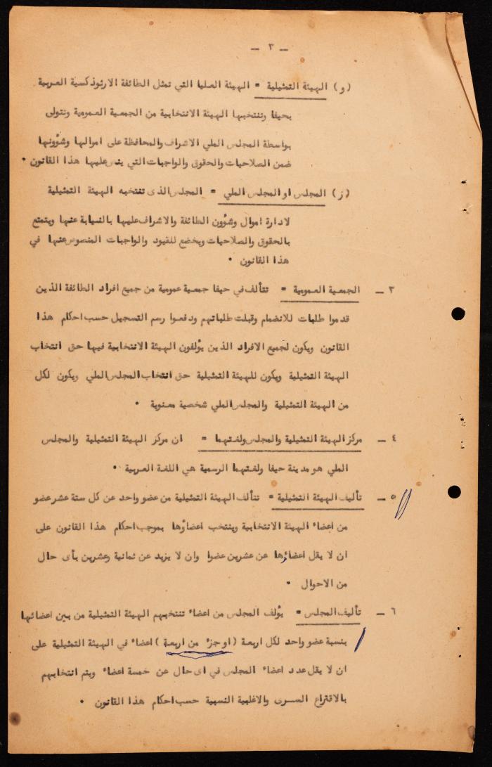 Basic Law of the Sect Council of the Orthodox Church, Haifa, 1957