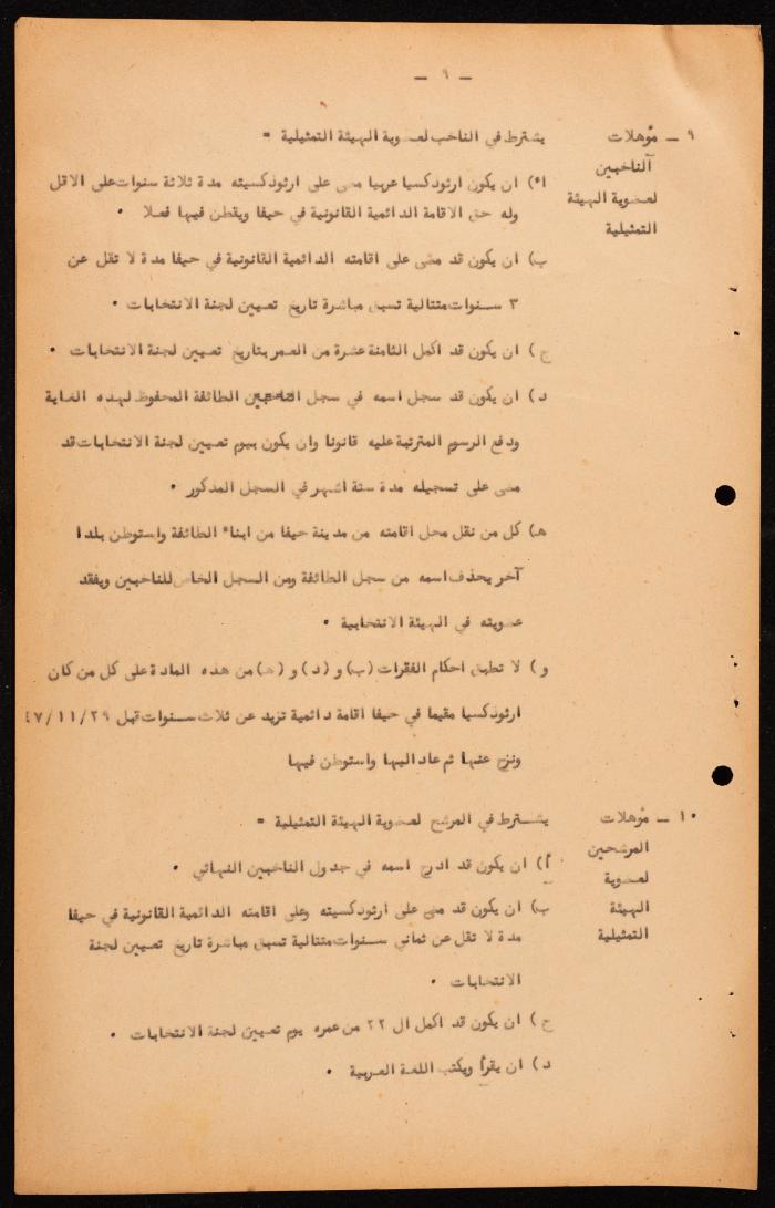 Basic Law of the Sect Council of the Orthodox Church, Haifa, 1957