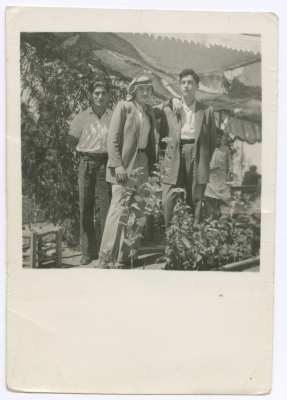 Bassam Shakaa with Two of His Friends in Nablus