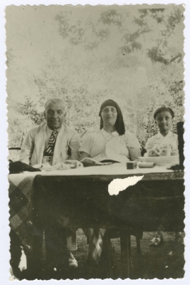 Ahmad Shakaa, His Wife and Their Child, 1933