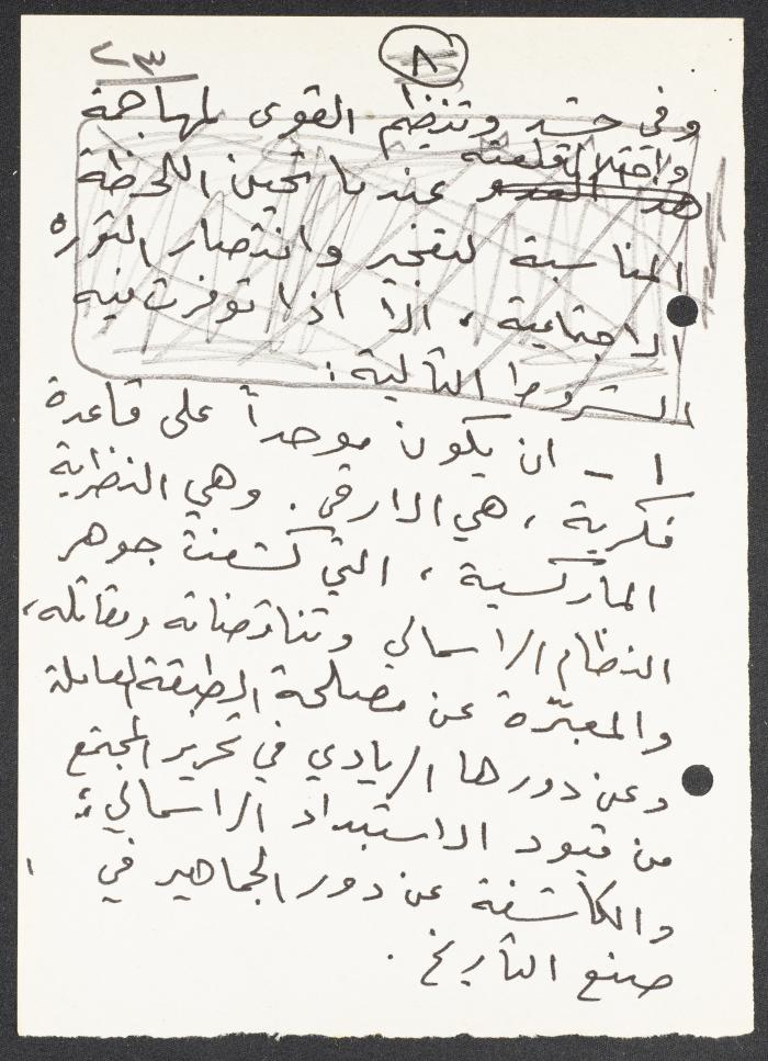 An Intervention by Nimr Murqus on the Vanguard Party and Contemporary Society, 27 November 2001