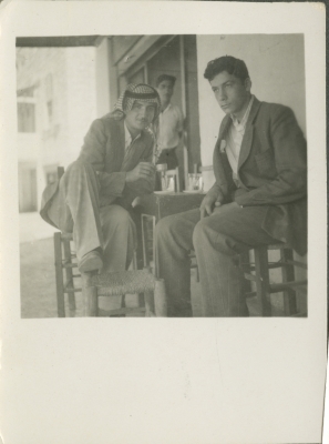 Bassam Shakaa and His Friend at a Cafe