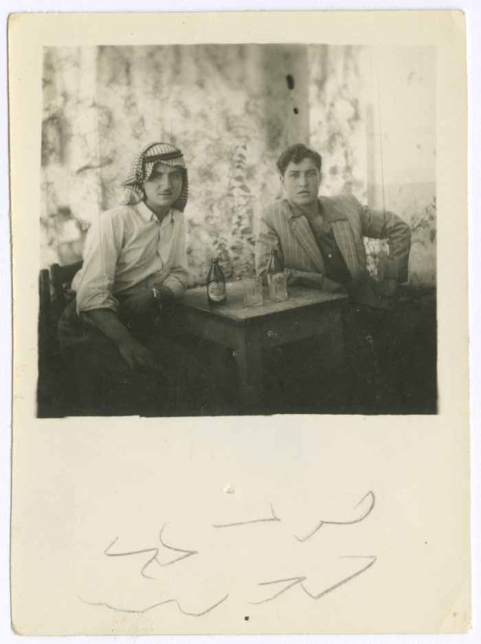 Bassam Shakaa with His Friend in a Cafe