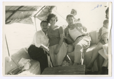 Bassam Shakaa and His Wife with Their Friends in Cairo, 1963
