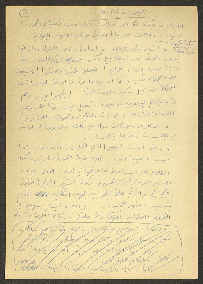 تلخيص اجتماعات تخص كفر ياسيف والقرى المجاورة، آذار 1988