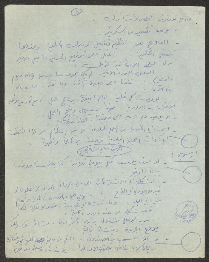 محضر اجتماع لسكرتارية الحزب الشيوعي الإسرائيلي، 18 تشرين الأول 1982