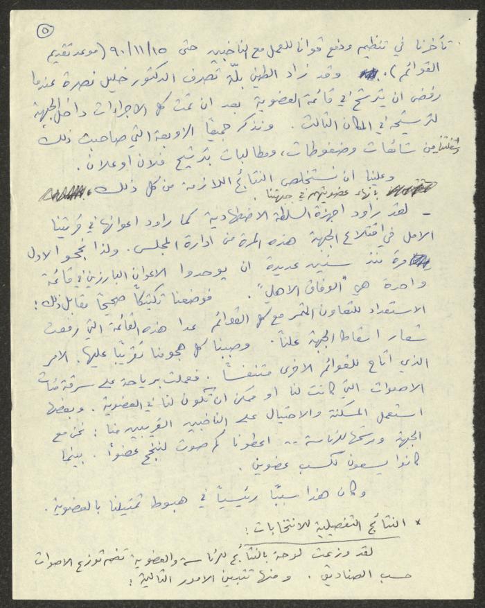 A Summary of the Local Council Elections in Abu Snan, Galilee, 5 January 1991