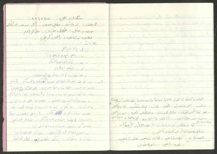 Minutes of the Kafr Yasif Front Meetings, 1982
