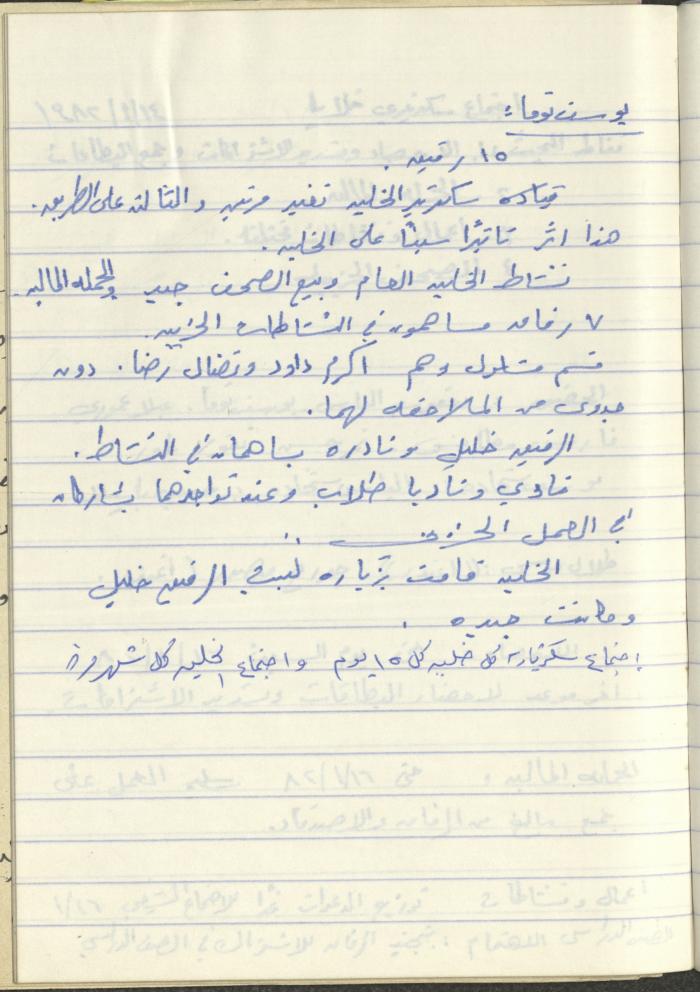 محاضر اجتماعات سكرتارية الحزب الشيوعي، كفر ياسيف،1981
