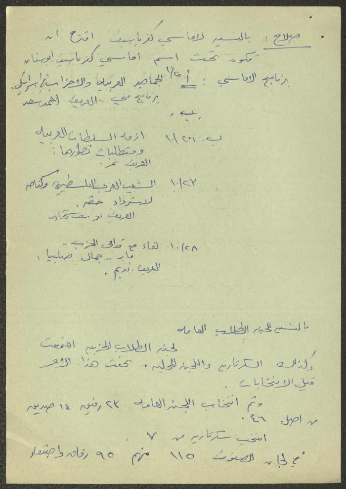 Minutes of a Meeting of the Municipal Committee in Kafr Yasif, 12 October 1981