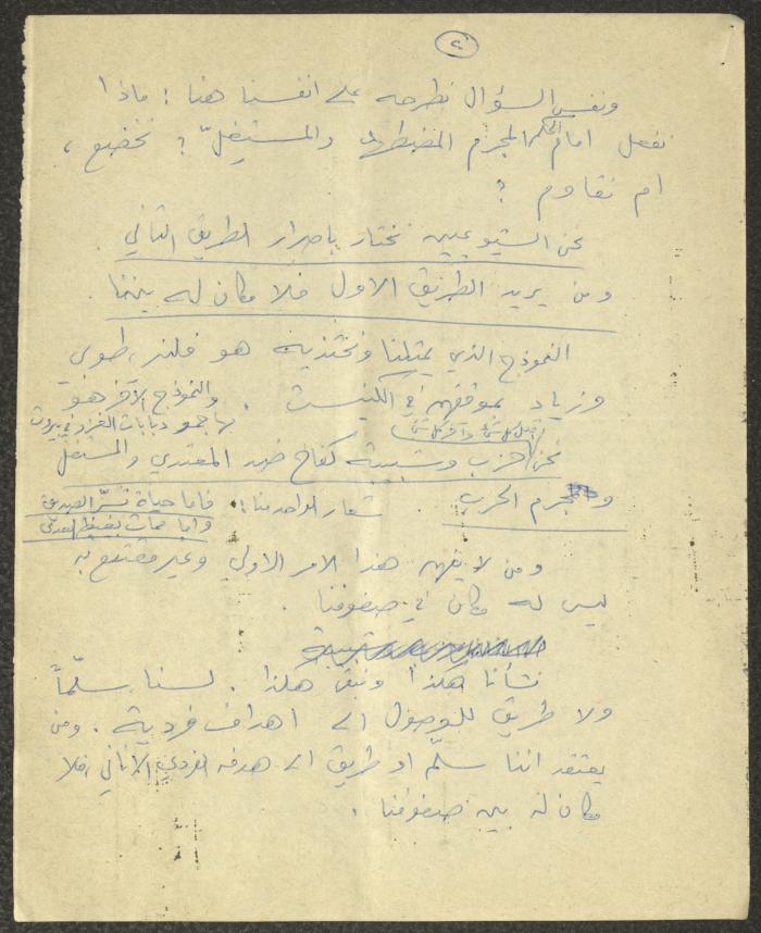 The Minutes of a Youth of the Israeli Communist Party Meeting, Kafr Yasif
