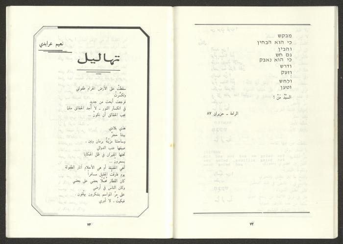 An Issue of al-Jadeed Magazine, August 1987