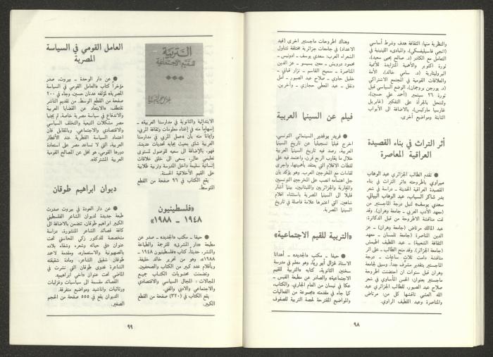 Issue 8 of al-Jadeed Magazine, August 1988