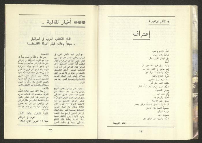 Issue 12 of al-Jadeed Magazine, December 1988 