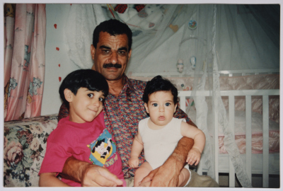 A photo of Salah Ayyad with his daughters