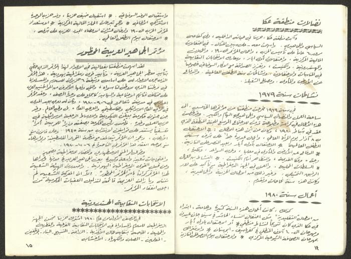 Statement of the Acre District Committee for the Sixth Congress, Submitted to the Israeli Communist Party, November 1981