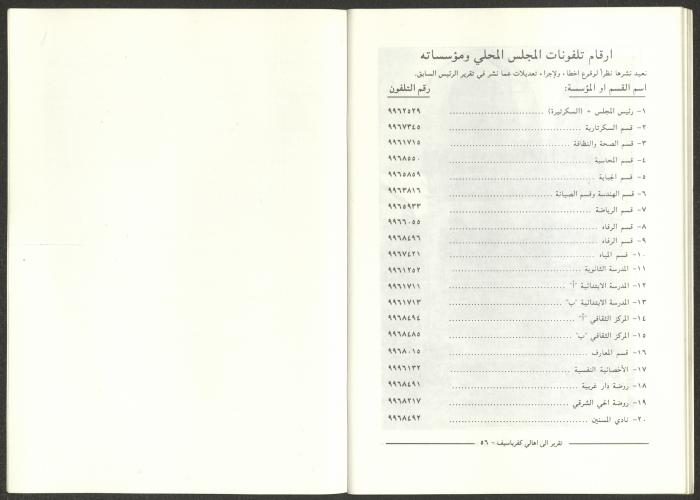 A Report for the People of Kafr Yasif from the Head of the Local Council of the Village, Late October 1995