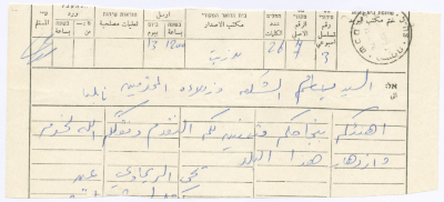 برقية تهنئة من يحيى الريماوي إلى بسّام الشكعة، بيرزيت، 13 نيسان 1976 