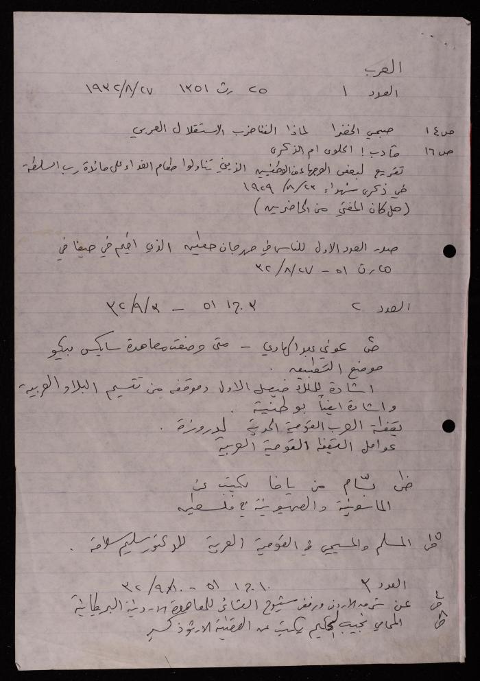 Quotes from al-Arab Magazine, 1932