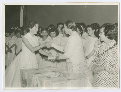Enaya al-Fassed at the Graduation Ceremony of al-Aaishiya School