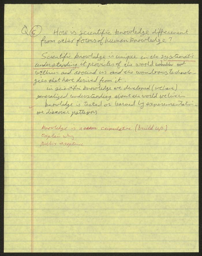 Exam Answer Sheet in Social Sciences