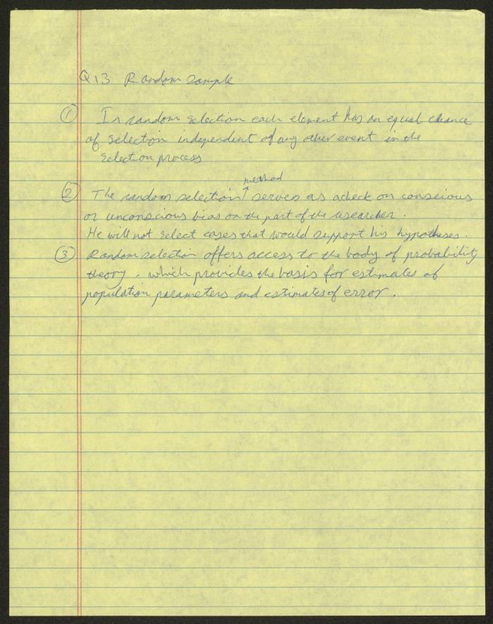 Exam Answer Sheet in Social Sciences