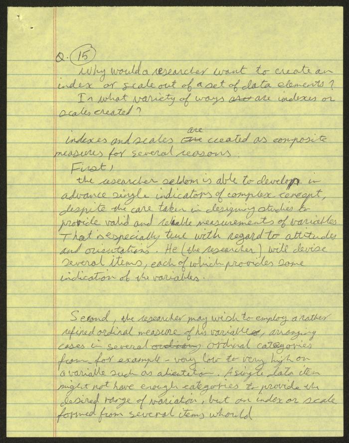Exam Answer Sheet in Social Sciences