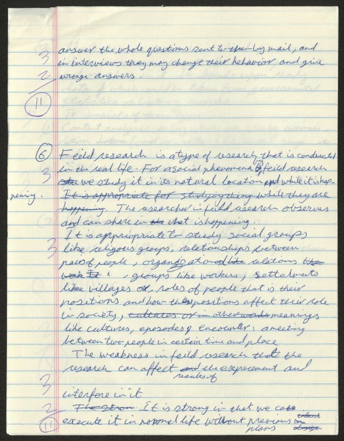 Research Methods Midterm Exam, 1993