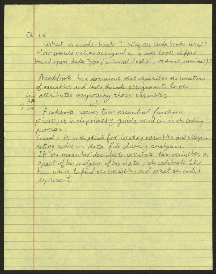 Exam Answer Sheet in Social Sciences