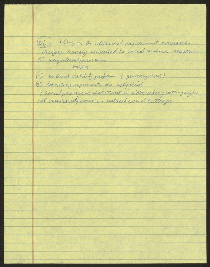 Exam Answer Sheet in Social Sciences