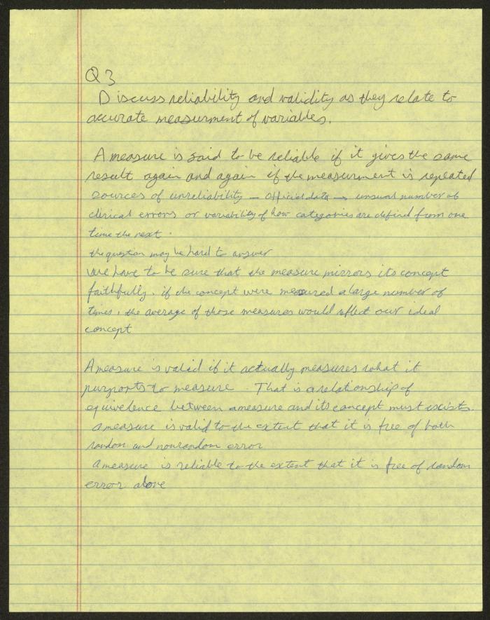 Exam Answer Sheet in Social Sciences