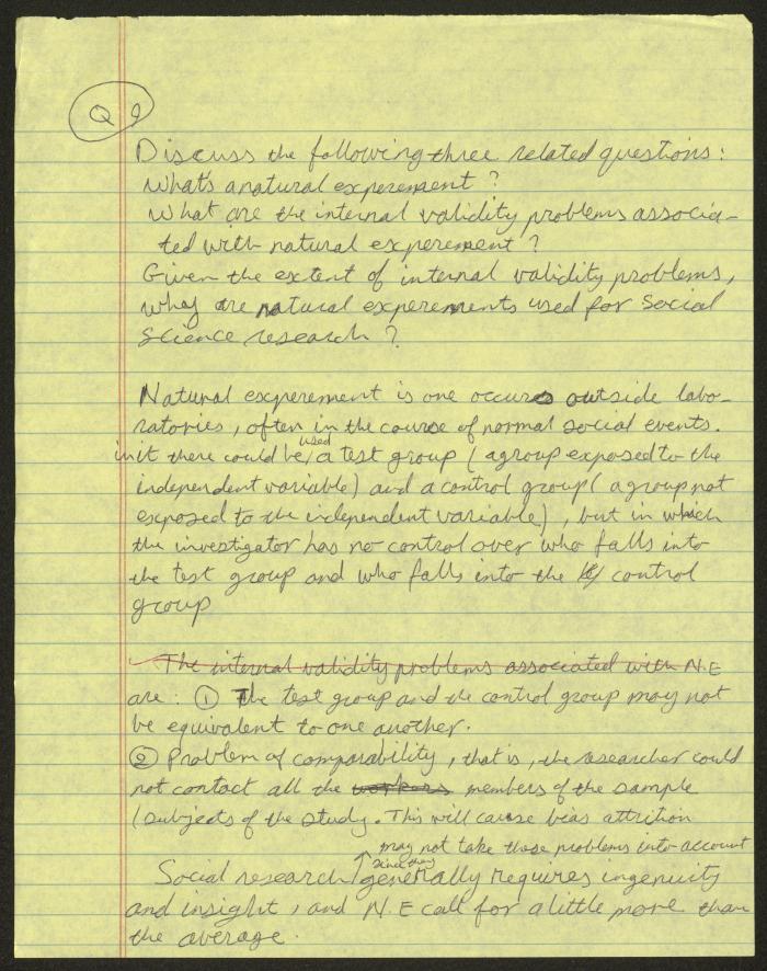 Exam Answer Sheet in Social Sciences