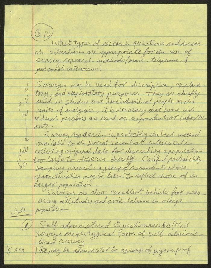 Exam Answer Sheet in Social Sciences