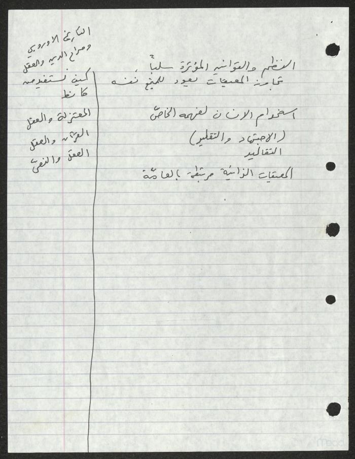 Notes by Sameeh Hammoudeh