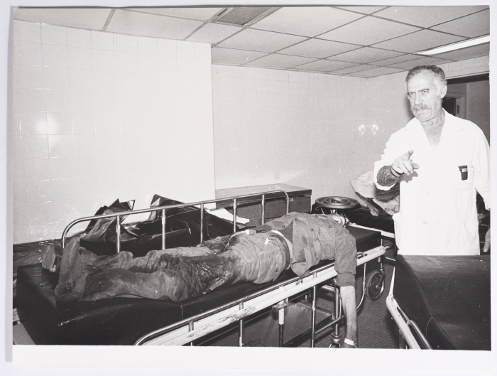 A Man Wounded by Bombings in Beirut, 1986