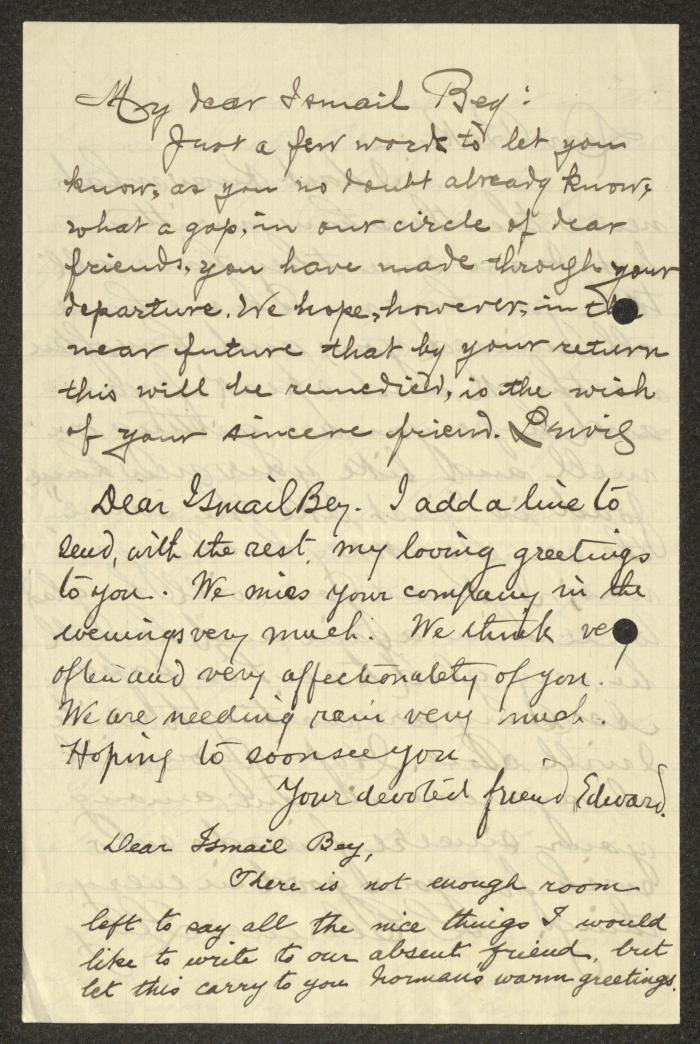 A Letter from the Sameeh Hammoudeh Collection