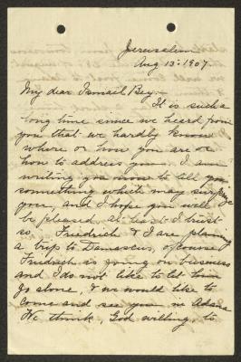 A Letter from the Sameeh Hammoudeh Collection