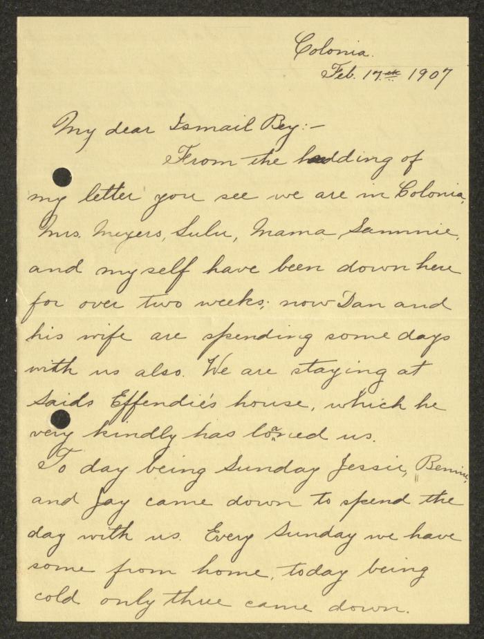 A Letter from the Sameeh Hammoudeh Collection