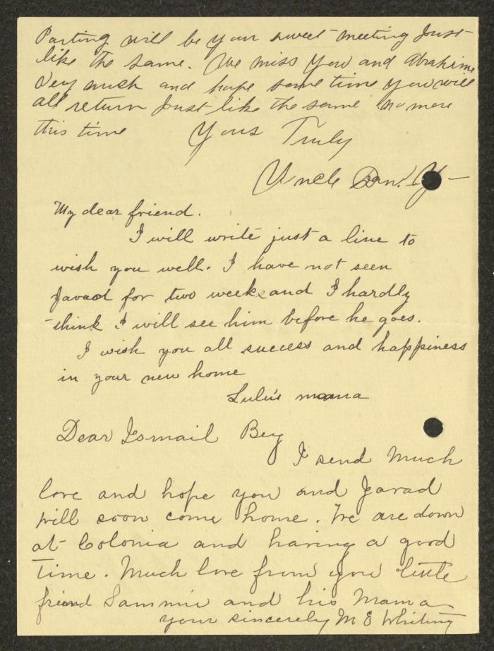 A Letter from the Sameeh Hammoudeh Collection