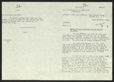 A Letter from London to Aouni Abdel-Hadi, 21 November 1944