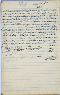 Salfit Municipal Council, Minutes of Meeting no. 188, 29 May 1956