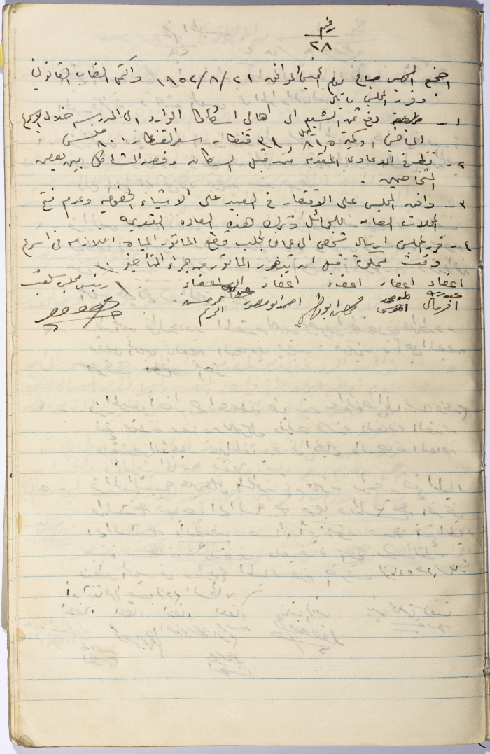 The Minutes of Session No. 28 of the Salfit Village Council, 21 August 1952