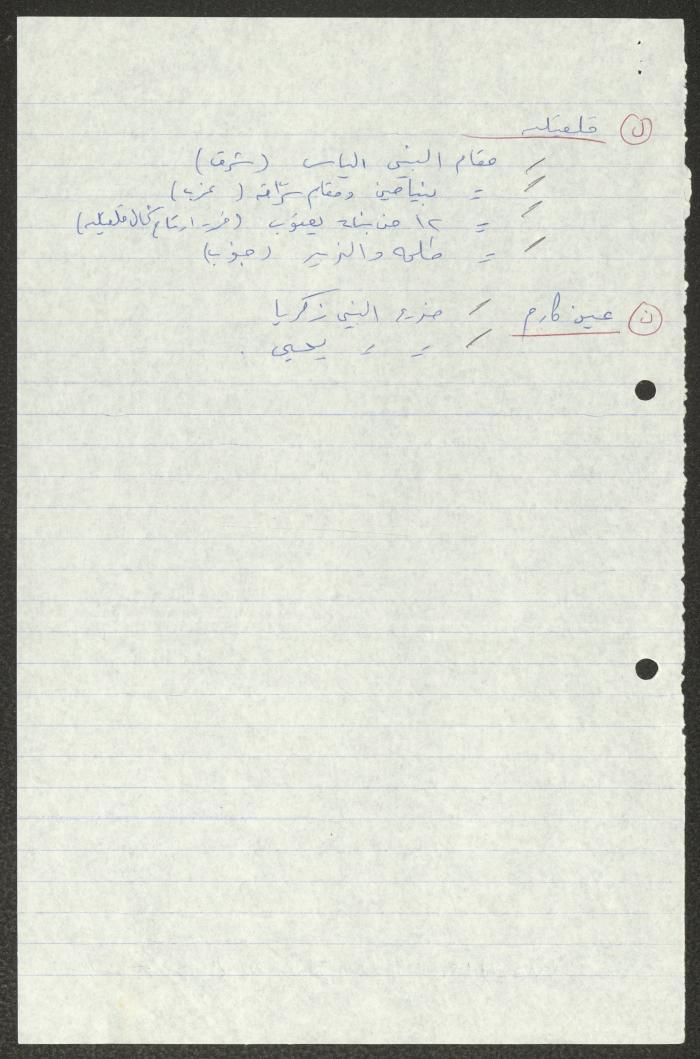 مساجد فلسطين، ملاحظات، 20 أيلول 1984