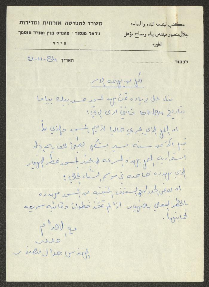 مسجد حسن بيك، اقتباسات وملاحظات، 1983-1984