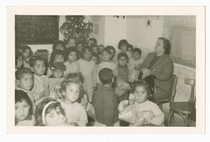 A women with children at the Child Welfare Society