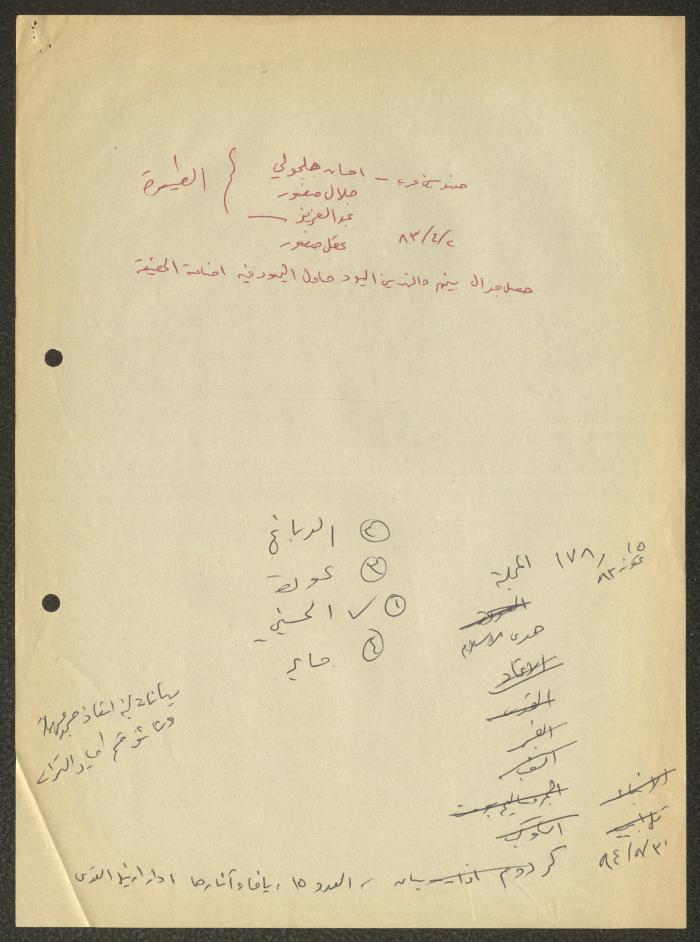 وثائق يافا، ملاحظات